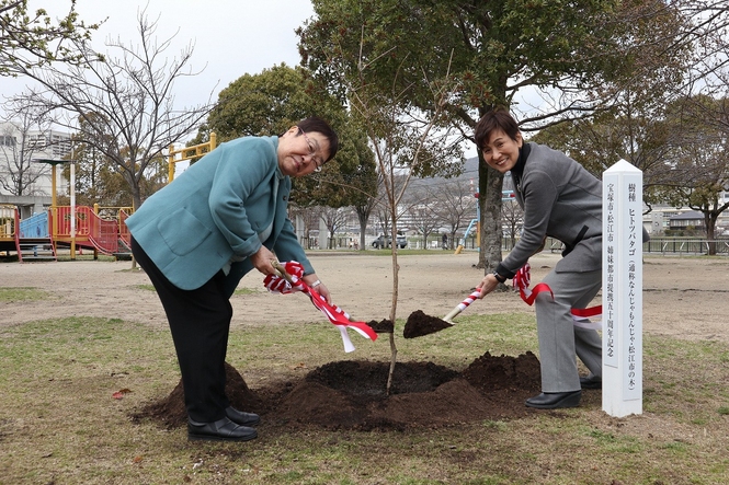 記念植樹(後日、末広中央公園にて)