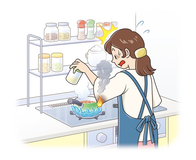 調理中での着衣着火