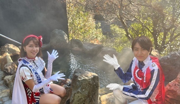 露天風呂にて